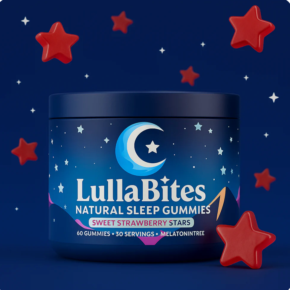 🍓 GOMITAS LullaBites® – Sueño Natural y Reparador sin Melatonina