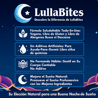🍓 GOMITAS LullaBites® – Sueño Natural y Reparador sin Melatonina